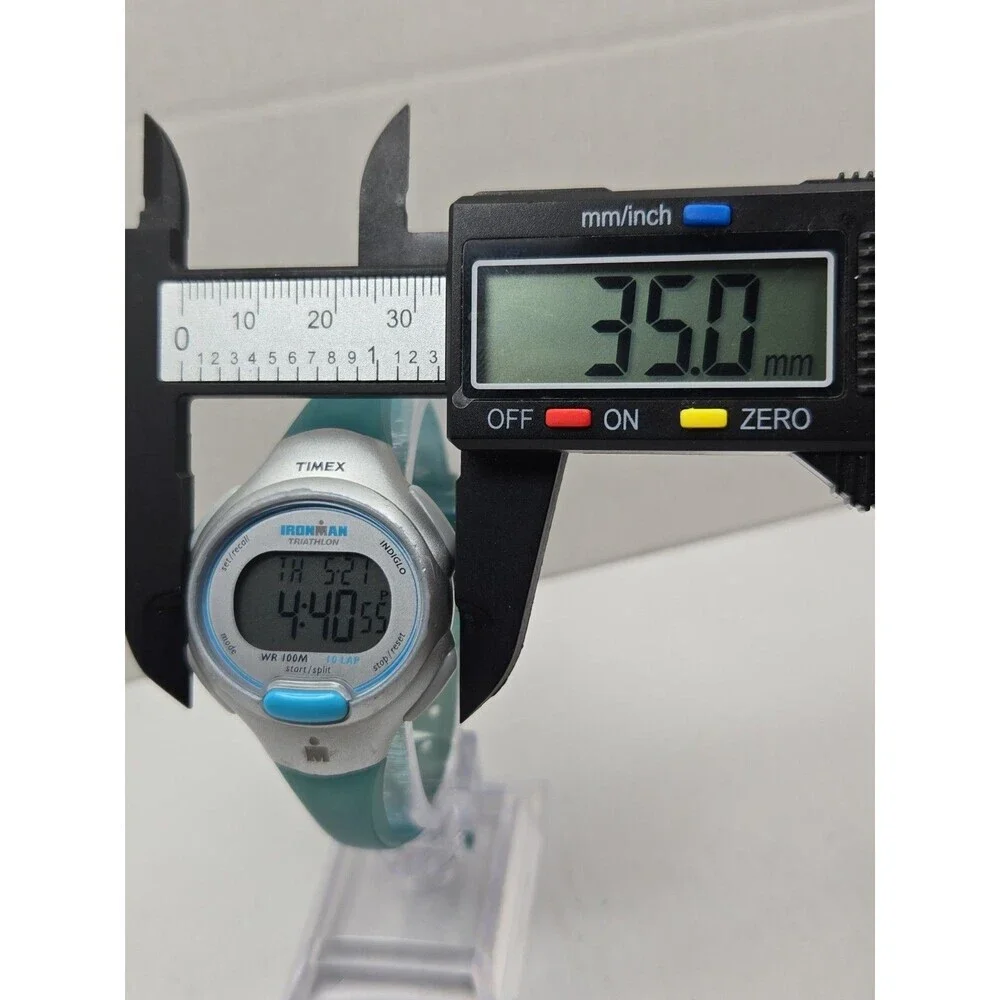 Timex Ironman Womens Teal Silver Digital Watch 10 Lap Indiglo Alarm New Battery